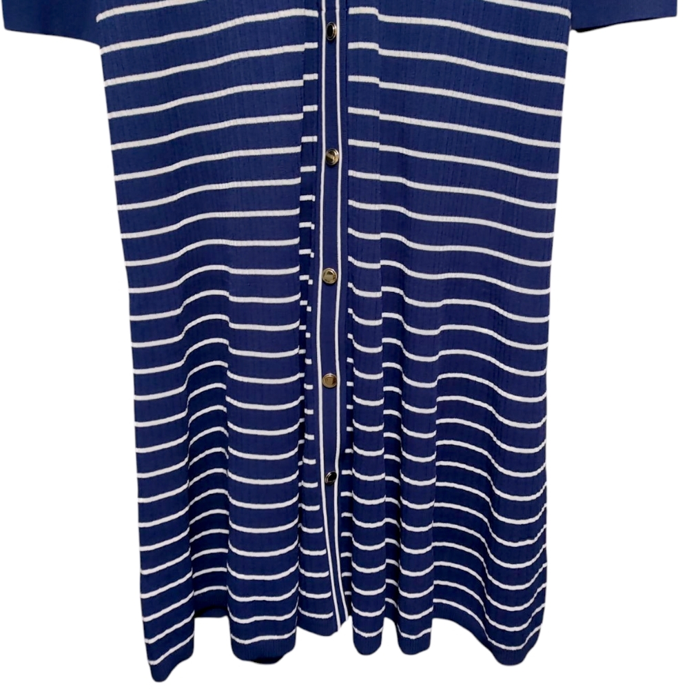 J. Crew Navy Blue Striped Button Up Sweater Dress Women's Plus Size 3X - Picture 6 of 10